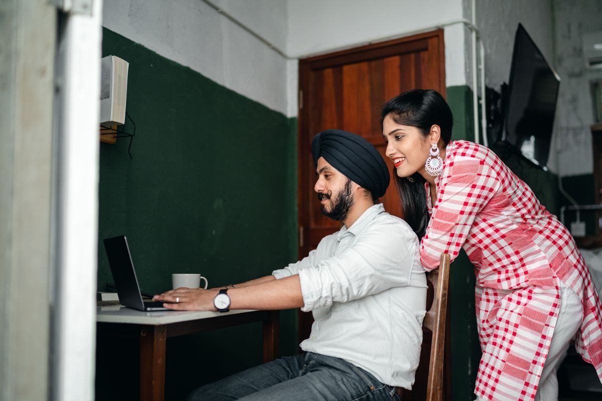 Colleagues collaborating at work